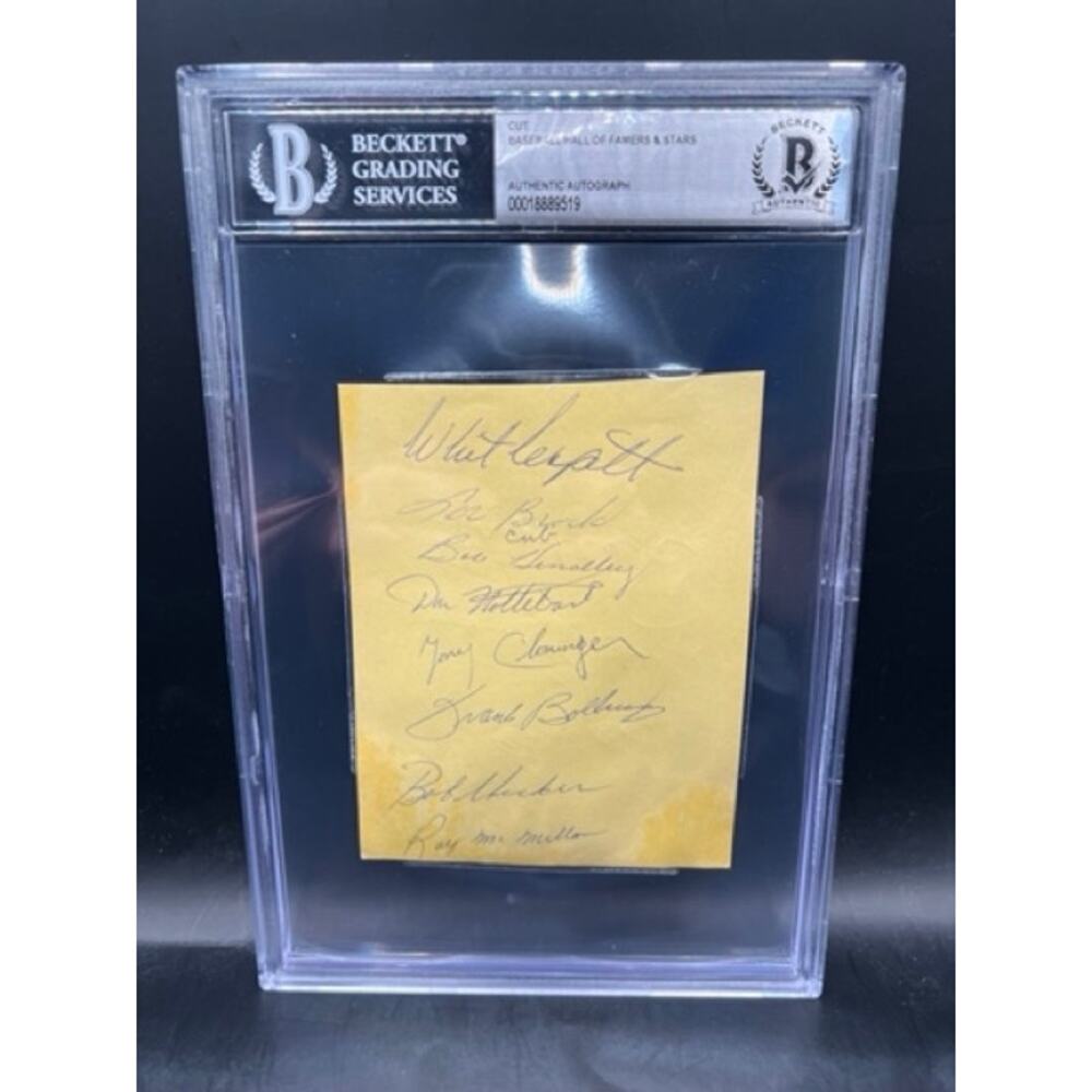 1962 MLB Players Autographed Bob Uecker & Lou Brock Rookie, Stan Musial Beckett!